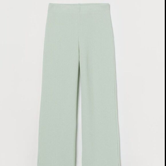 Straight leg pants ribbed mint green medium m - Picture 1 of 5